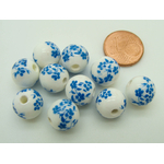 perle porcelaine r10 bleu royal fleur
