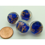 perle verre ronde 16mm bleu fonce