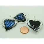 Pend-105-4 pendentif coeur bleu fonce