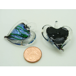 Pend-105-5 pendentif coeur bleu vert