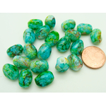 PV-peint-04 perle verre peint bleu vert