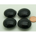 galet verre 28mm noir perle