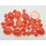 cabochons roses orangé cab-lot30