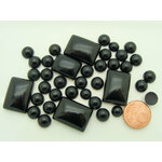 cabochons noirs mix formes cab-lot41
