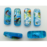 perles verre bleu facette FA-20x8
