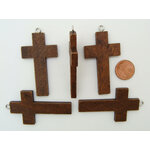 pendentif croix marron PB48