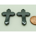 pendentif croix hematite noire PIER102