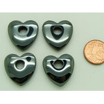 pendentif coeur hematite noir PIER101
