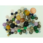 perles pierre ronde mix tailles couleurs PIER-LOT01