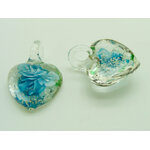 pendentif fleur bleu verre Pend-284-bleu