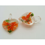 pendentif fleur orange verre Pend-284-orange