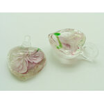 pendentif fleur rose verre Pend-284-rose