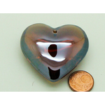 pendentif coeur marron lisse verre