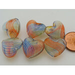 perle verre souffle bleu orange coeur PS-Co14-bleu-orange
