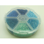 perle rocaille roue bleu verre