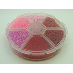 perle rocaille roue rose rouge 2mm