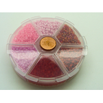 perle rocaille roue rose rouge