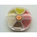 perle rocaille roue jaune  rouge 6 teintes