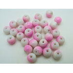 perle verre 8mm blanc rose PV-peint-31