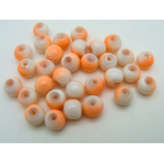 perle verre 8mm blanc orange PV-peint-32