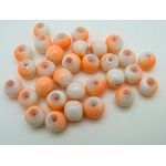 PV-peint-32 perle verre 8mm blanc orange