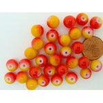 perle 8mm rouge orange verre PV-peint-36