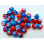 perle verre 8mm bleu rouge PV-peint-37
