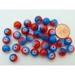 perle 8mm bleu rouge verre PV-peint-37
