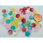 perle verre fleur 8x3mm multicolore