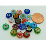 perle millefiori disque 8mm mix motifs