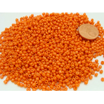 perle rocaille opaque 2mm orange verre