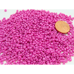 perle rocaille opaque 2mm rose fonce verre