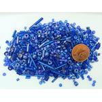 perle rocaille mix bleu fonce