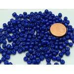 perle rocaille opaque 4mm bleu marine verre