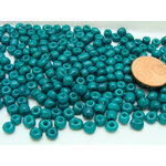 perle rocaille opaque 4mm bleu vert verre