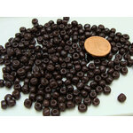 perle rocaille opaque 4mm marron fonce verre