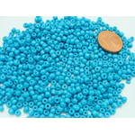 perle rocaille opaque 3mm bleu clair