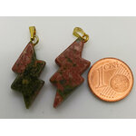 pendentif eclair pierre marron vert mod1
