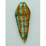 pendentif feuille marron vert lampwork Pend-391-1