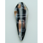 pendentif feuille violet blanc noir lampwork Pend-391-2