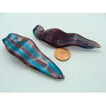pendentif feuille violet bleu verre Pend-391-5