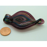 pendentif goutte violet volute bleu verre Pend-396-7