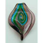 pendentif goutte violet volute bleu lampwork Pend-396-8