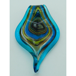 pendentif goutte bleu volute lampwork Pend-396-1