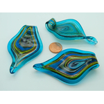 pendentif goutte bleu volute verre Pend-396-1