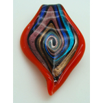 pendentif goutte rouge volute lampwork Pend-396-5