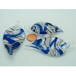 pendentif feuille bleu verre Pend-397-1