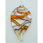 pendentif feuille orange verre lampork Pend-397-2