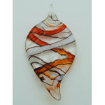 pendentif feuille marron lampwork Pend-397-3