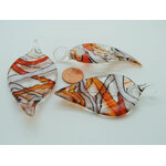 pendentif feuille marron verre Pend-397-3